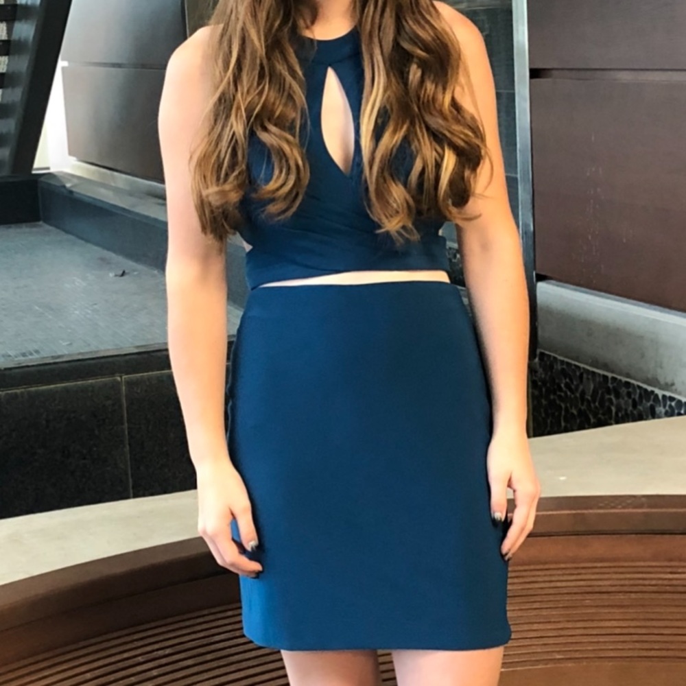 Teal Gipper Prom Homecoming Dress